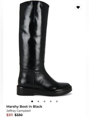 Jeffrey Campbell Black Over-the-Knee Smooth Leather Boot